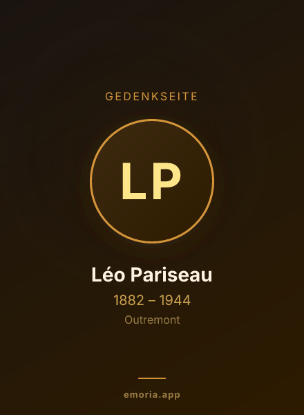 Gedenkportrait von Léo Pariseau