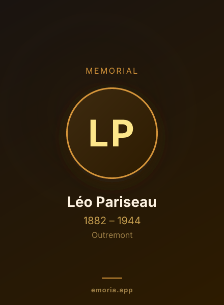 Memorial portrait of Léo Pariseau