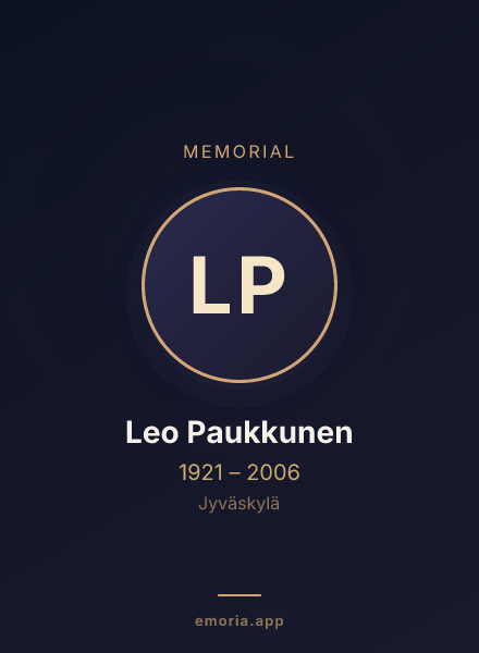 Memorial portrait of Leo Paukkunen