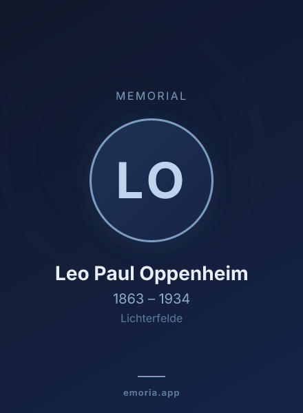 Memorial portrait of Leo Paul Oppenheim