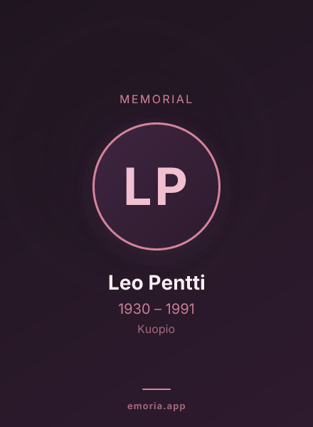 Memorial portrait of Leo Pentti