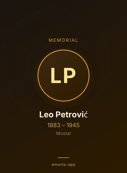 Memorial portrait of Leo Petrović