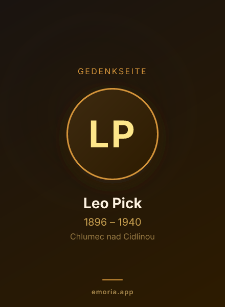 Gedenkportrait von Leo Pick