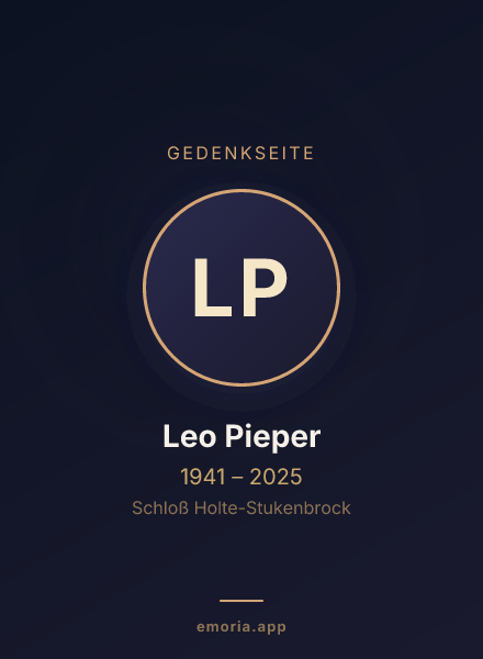 Gedenkportrait von Leo Pieper