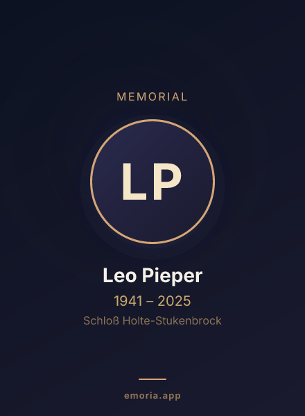 Memorial portrait of Leo Pieper