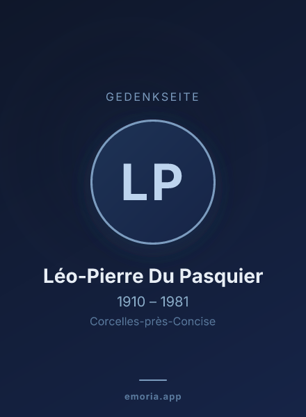 Gedenkportrait von Léo-Pierre Du Pasquier
