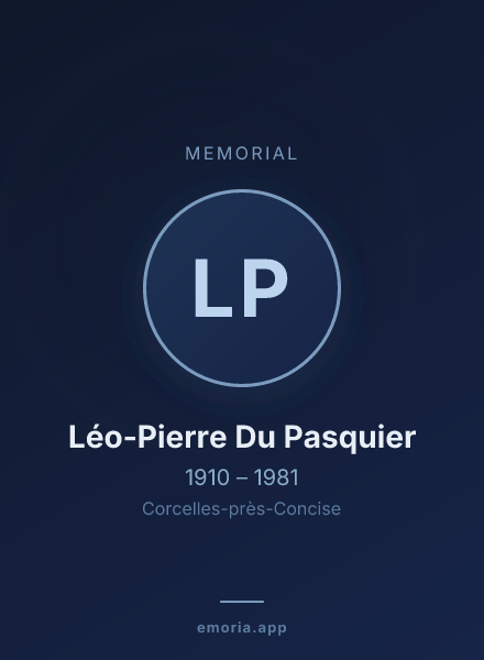 Memorial portrait of Léo-Pierre Du Pasquier