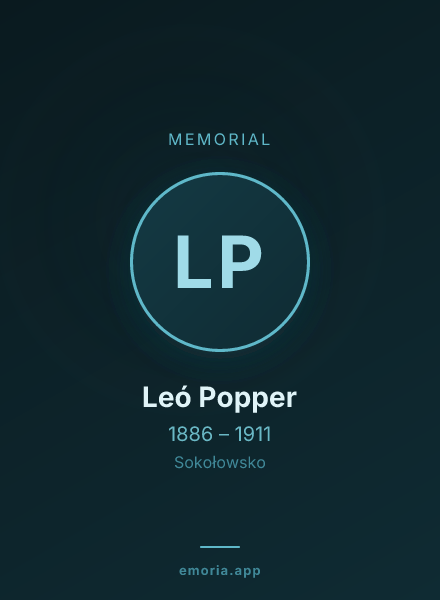 Memorial portrait of Leó Popper