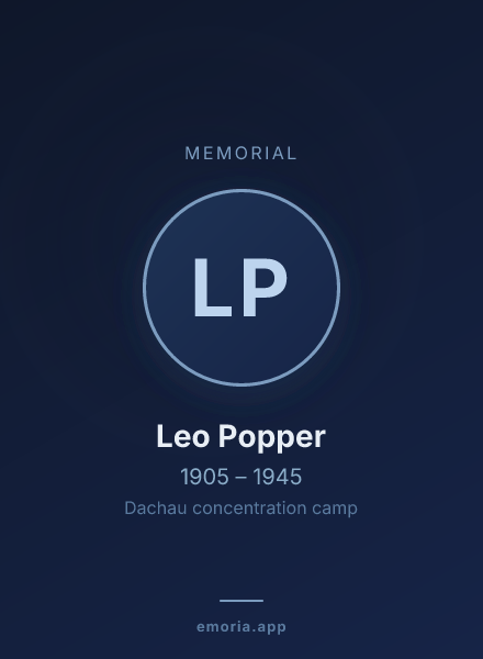 Memorial portrait of Leo Popper