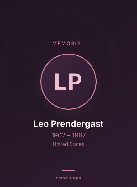 Memorial portrait of Leo Prendergast