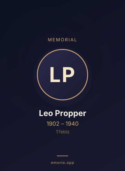 Memorial portrait of Leo Propper