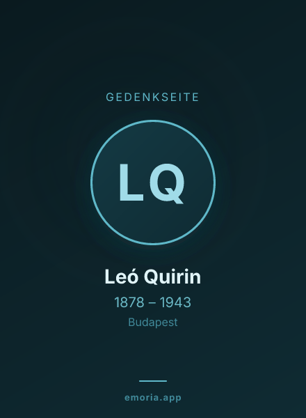 Gedenkportrait von Leó Quirin