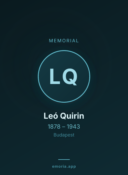 Memorial portrait of Leó Quirin