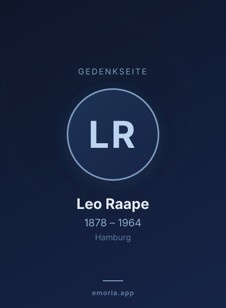 Gedenkportrait von Leo Raape