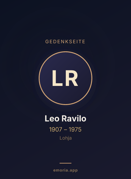 Gedenkportrait von Leo Ravilo