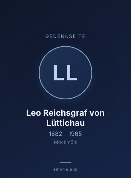 Gedenkportrait von Leo Reichsgraf von Lüttichau