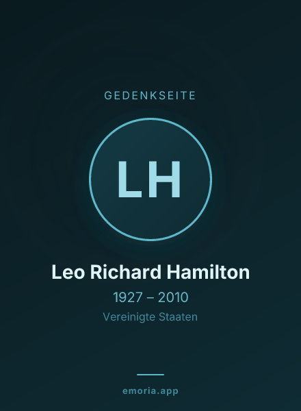 Gedenkportrait von Leo Richard Hamilton