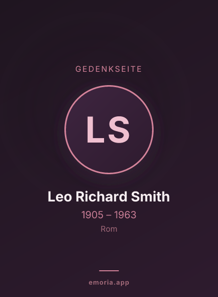 Gedenkportrait von Leo Richard Smith