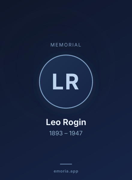 Memorial portrait of Leo Rogin