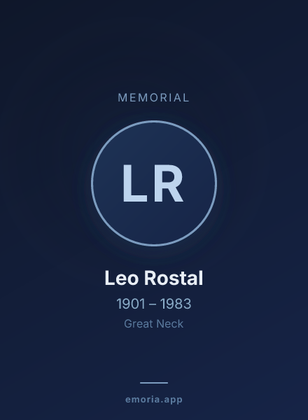 Memorial portrait of Leo Rostal