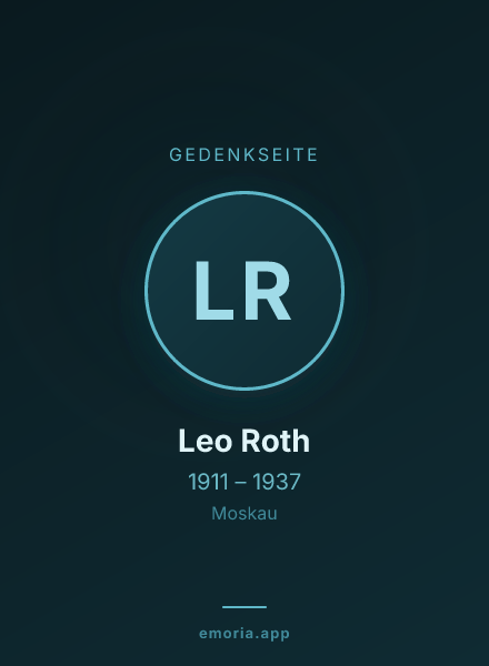 Gedenkportrait von Leo Roth