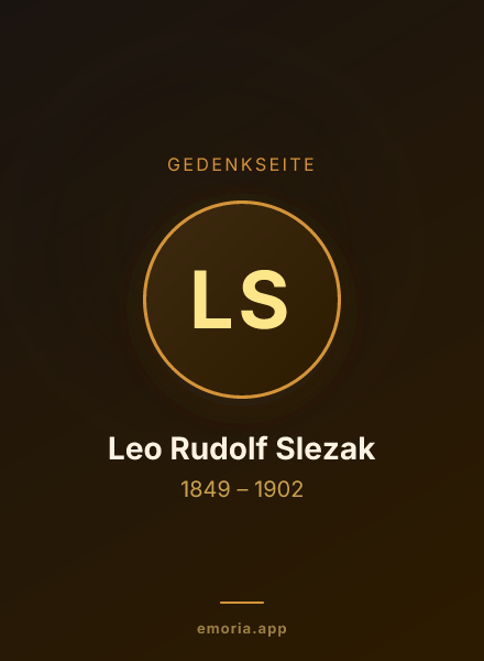 Gedenkportrait von Leo Rudolf Slezak