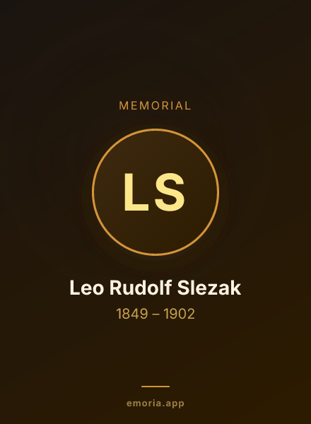 Memorial portrait of Leo Rudolf Slezak