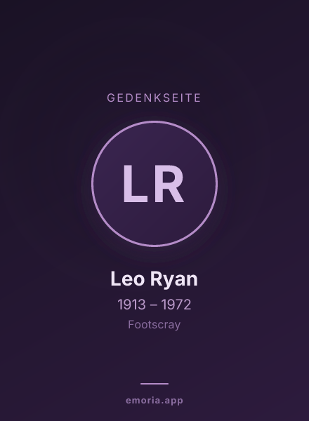 Gedenkportrait von Leo Ryan