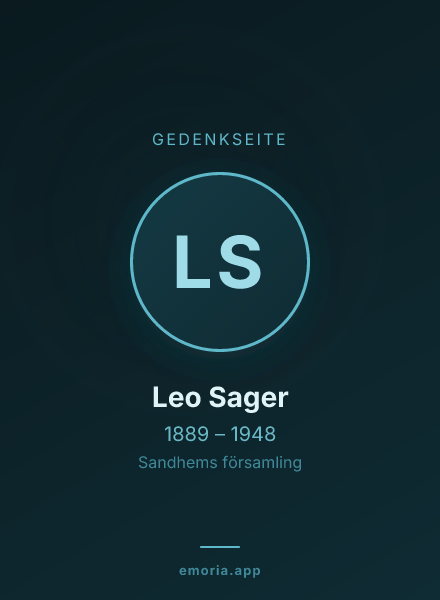 Gedenkportrait von Leo Sager