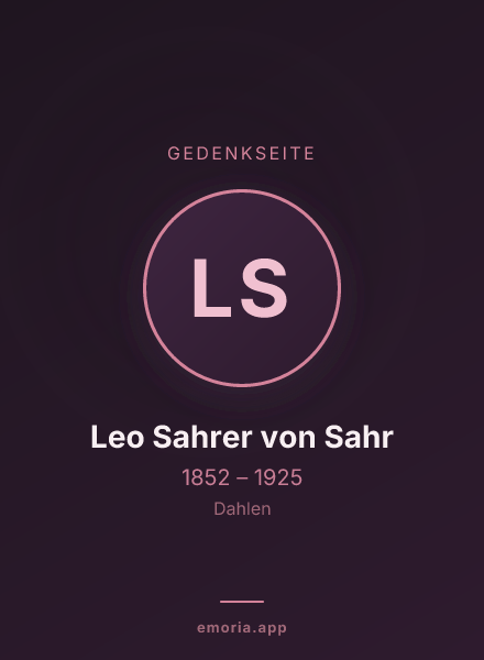 Gedenkportrait von Leo Sahrer von Sahr