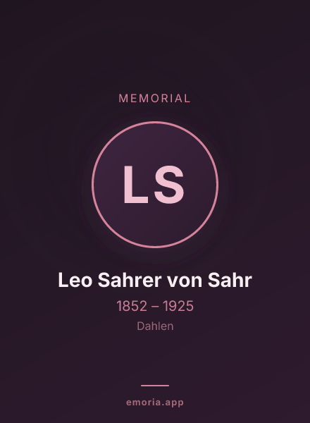 Memorial portrait of Leo Sahrer von Sahr