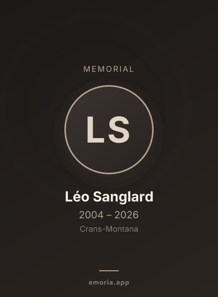 Memorial portrait of Léo Sanglard