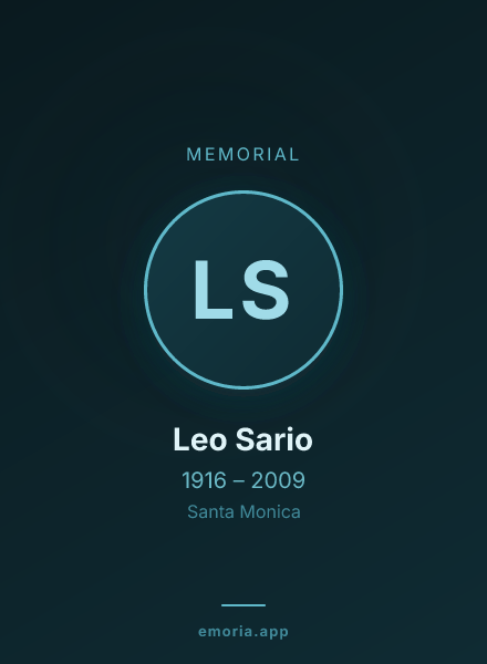 Memorial portrait of Leo Sario