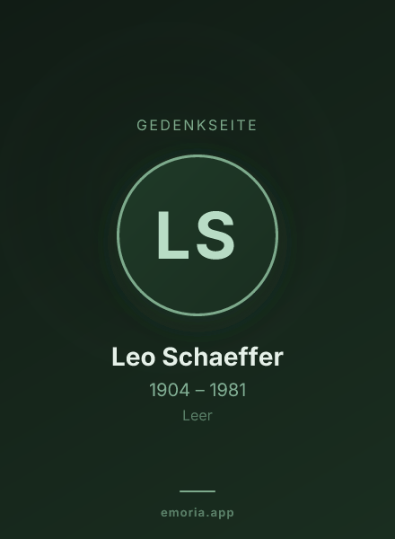 Gedenkportrait von Leo Schaeffer