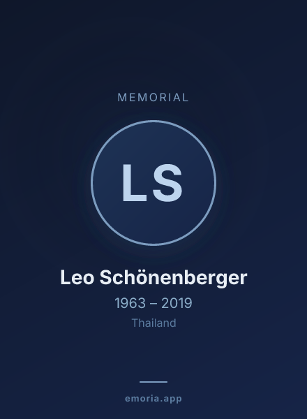 Memorial portrait of Leo Schönenberger
