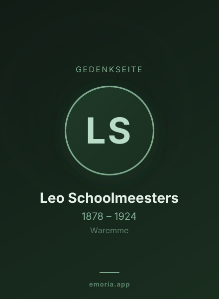 Gedenkportrait von Leo Schoolmeesters
