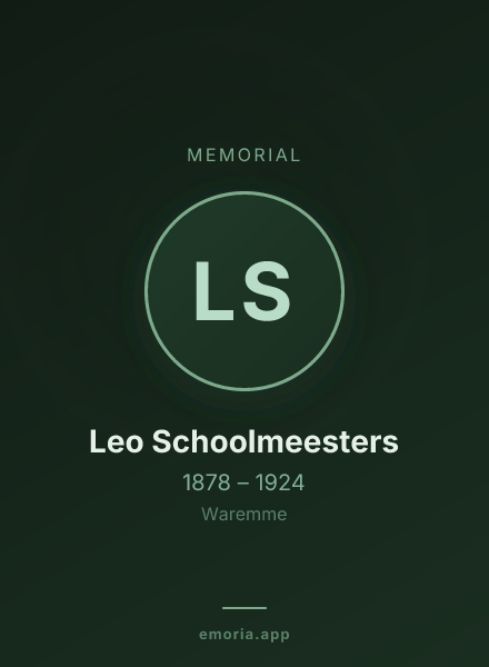 Memorial portrait of Leo Schoolmeesters