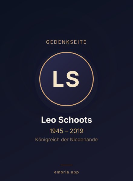 Gedenkportrait von Leo Schoots