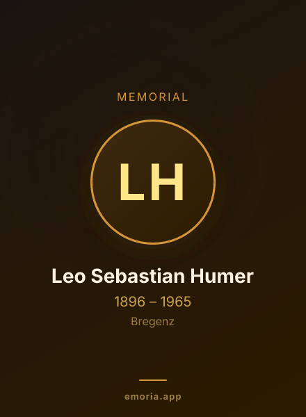 Memorial portrait of Leo Sebastian Humer