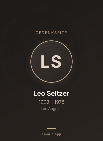 Gedenkportrait von Leo Seltzer