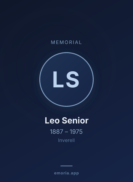 Memorial portrait of Leo Senior