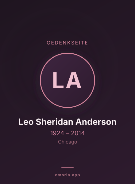 Gedenkportrait von Leo Sheridan Anderson