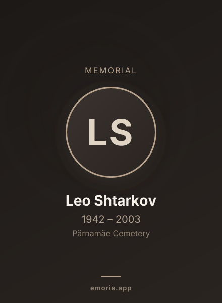 Memorial portrait of Leo Shtarkov