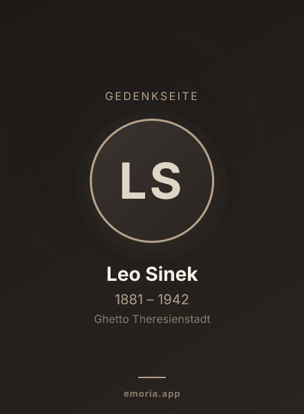 Gedenkportrait von Leo Sinek