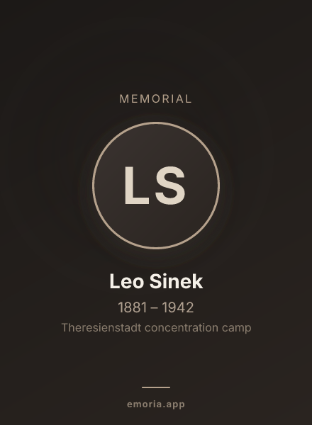 Memorial portrait of Leo Sinek