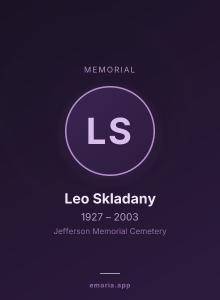 Memorial portrait of Leo Skladany