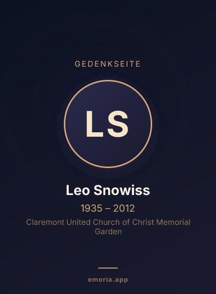 Gedenkportrait von Leo Snowiss