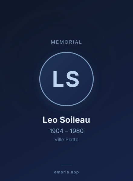 Memorial portrait of Leo Soileau