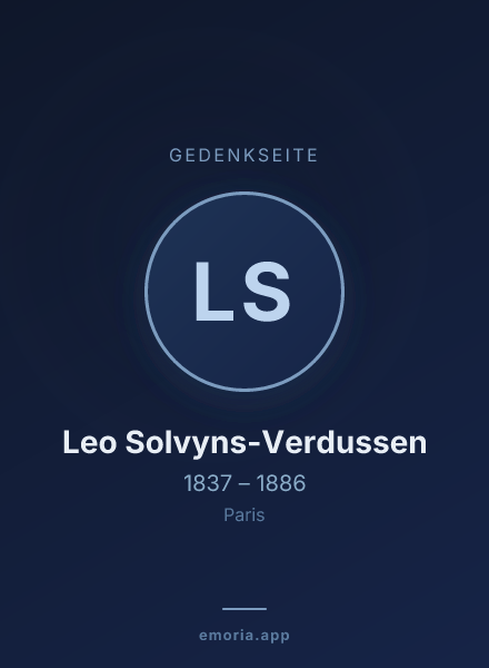 Gedenkportrait von Leo Solvyns-Verdussen