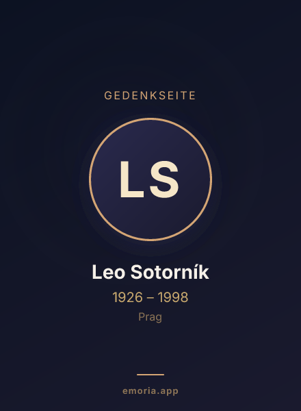 Gedenkportrait von Leo Sotorník